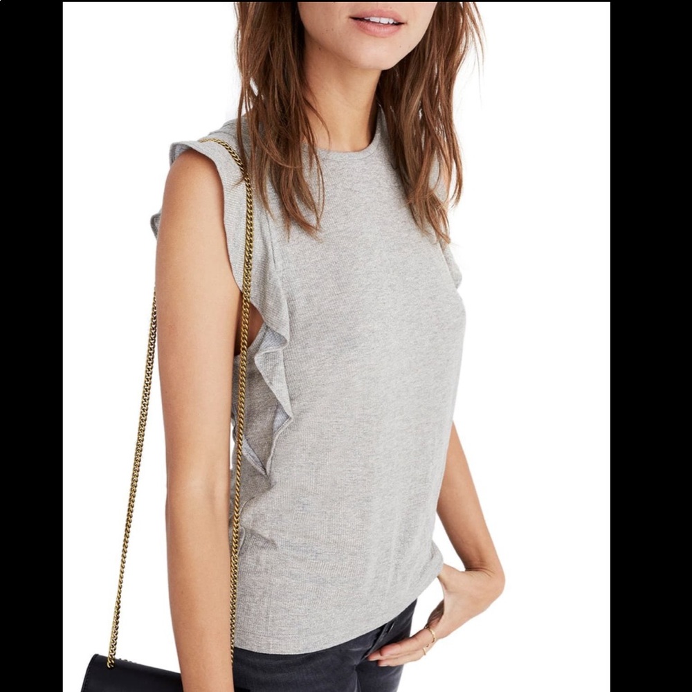 NWT Madewell Metallic Ruffle Tank